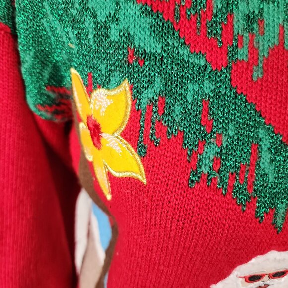 Major Label Group Tropical Vacation Santa Christmas Sweater - Picture 3 of 8